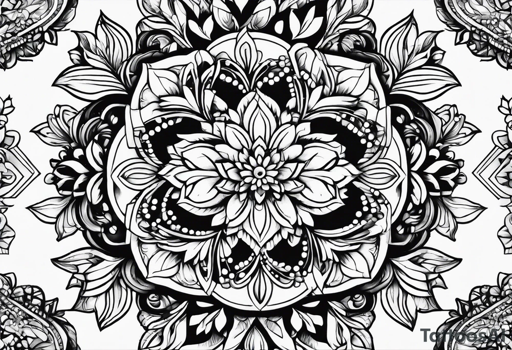 floral geometric shaped into a point tattoo idea floral geometric shaped into a point tattoo idea