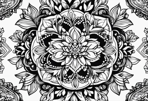 floral geometric shaped into a point tattoo idea