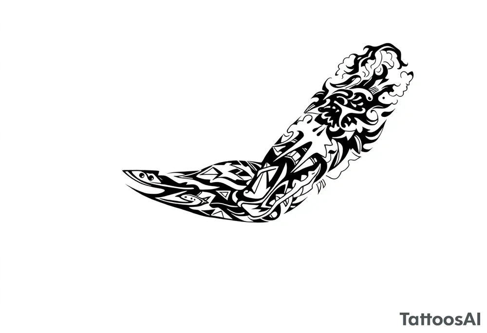 right arm sleeve, storm clouds and lightning mixed throughout, tattoo idea