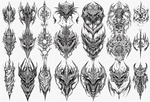 Dragon skin symmetrical tattoo idea