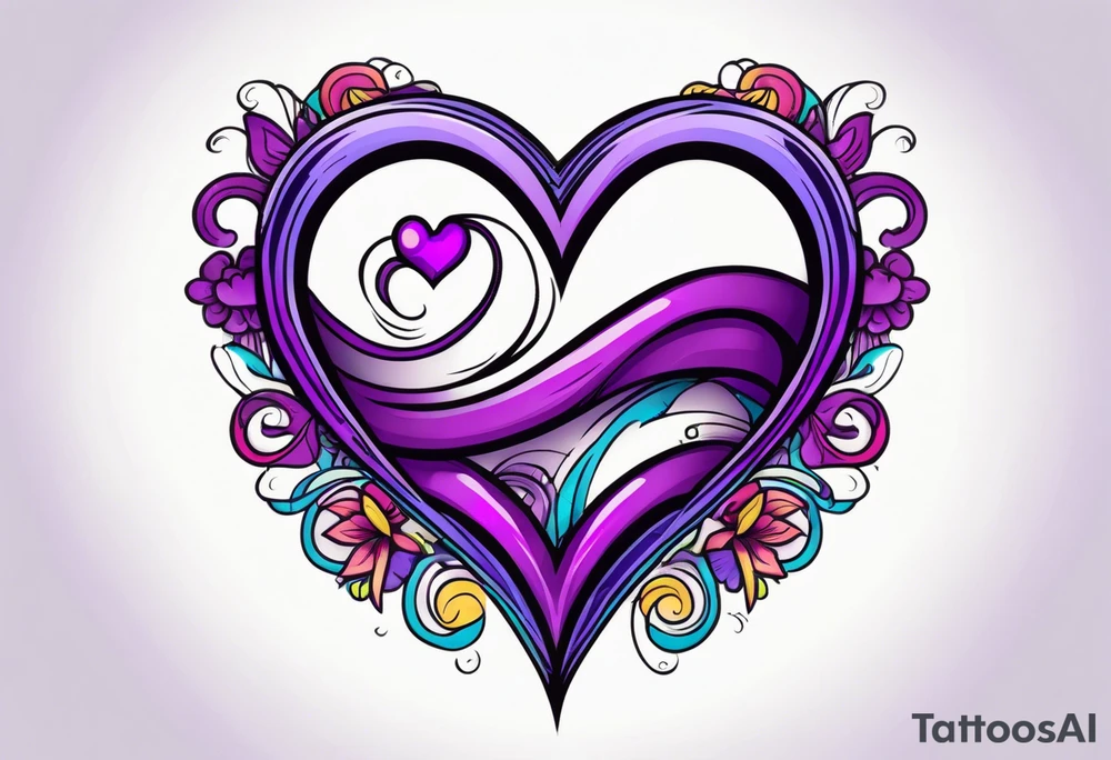 Infinity, purple heart tattoo idea