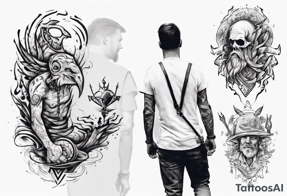dad and son walks away tattoo idea