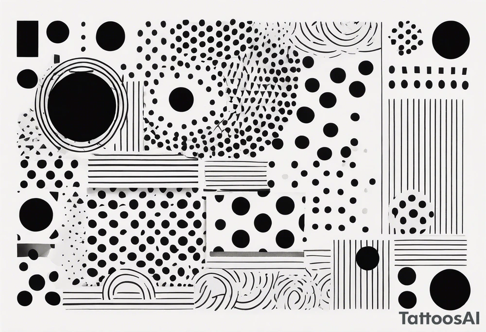 simple shape made from black dots and circles to go on upper arm/shoulder tattoo idea