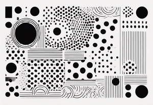 simple shape made from black dots and circles to go on upper arm/shoulder tattoo idea