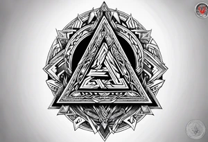 Valhalla valknut shield lightning sword tattoo idea