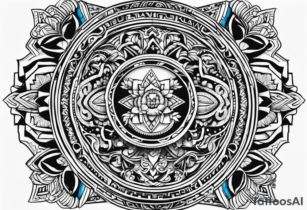 The last name Figueroa with the background being an image of Sahuayo Michoacán tattoo idea