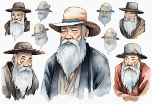 a solitary man with a grey beard tattoo idea