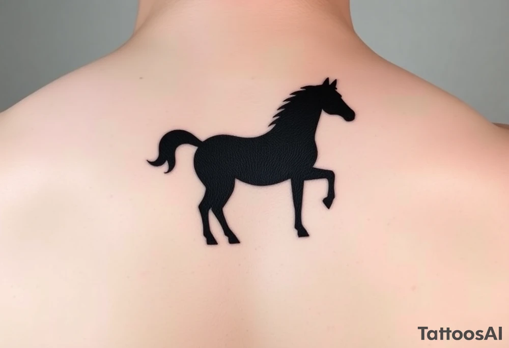 horse silhouette tattoo idea