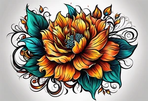 flower fire for a male tattoo tattoo idea