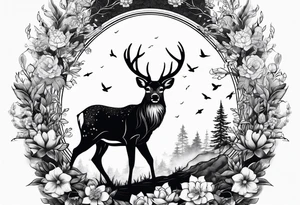 Deer, nature tattoo idea
