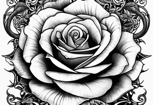 two roses with snake in between tattoo idea