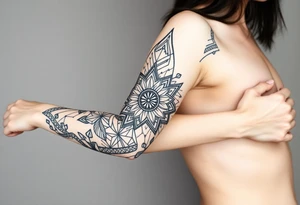 bold line dark witchstyle tattoo idea