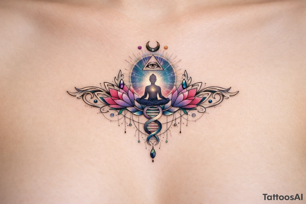 dna comciousness higher self awakening under boob tattoo tattoo idea