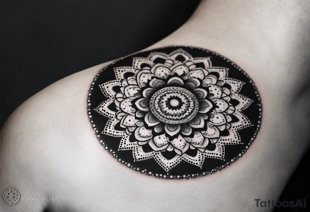 Circular mandala tattoo idea