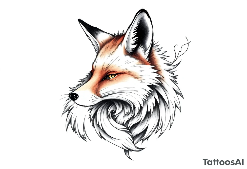 adult fox tattoo idea