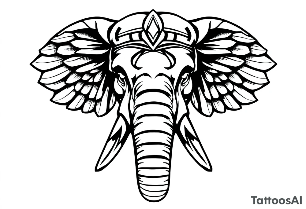 A Egyptian elephant’s face tattoo idea