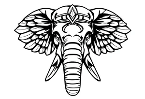 A Egyptian elephant’s face tattoo idea
