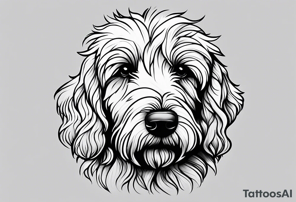 small golden doodle tattoo minimal detail tattoo idea