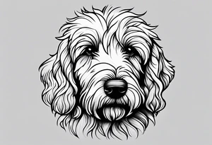 small golden doodle tattoo minimal detail tattoo idea