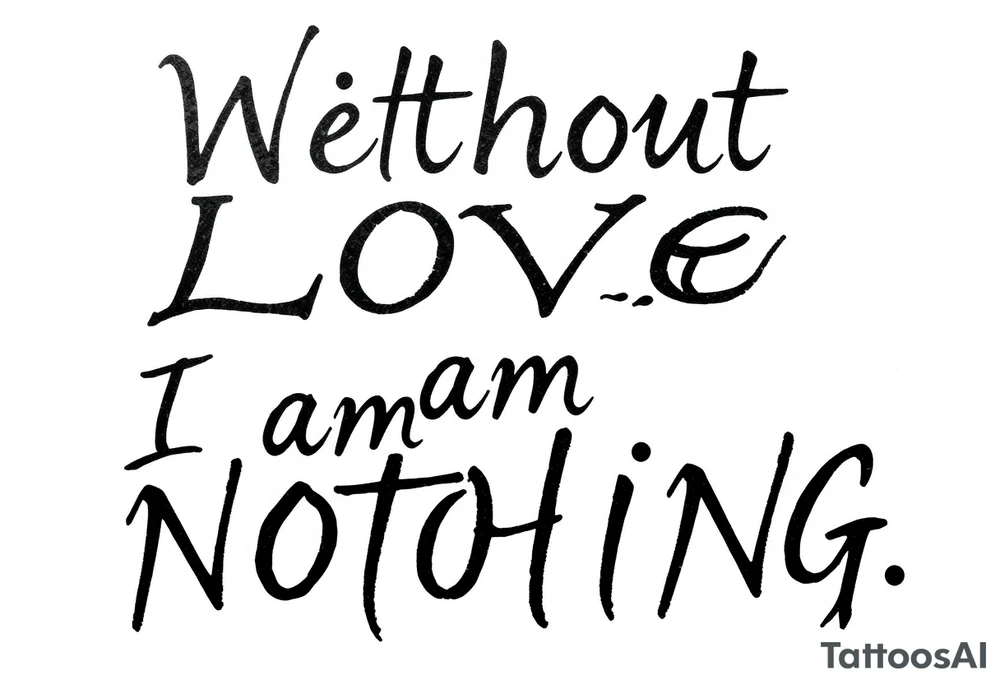 Without Love, I am nothing. tattoo idea