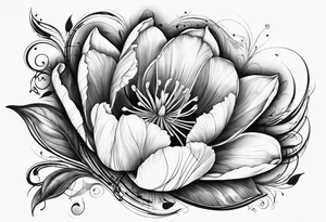 Tulip with music note tattoo idea