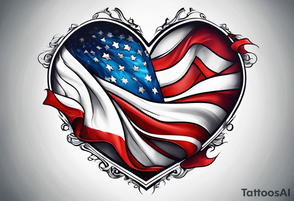 Make a tattoo an american flag that demonstrates the love and pride of my origins tattoo idea