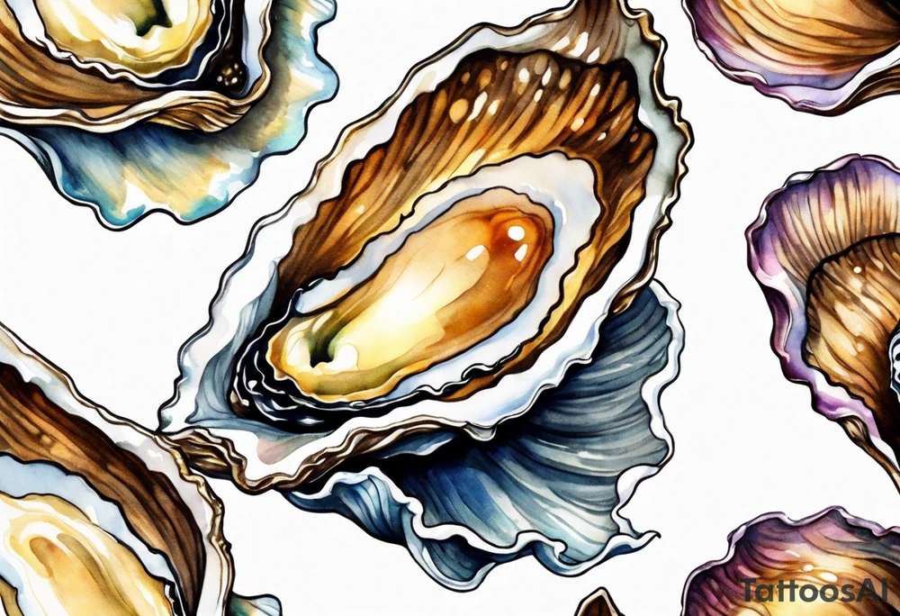 One small  Pretty oyster tattoo idea