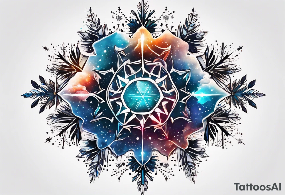 Constellation, animal, snowflake tattoo idea