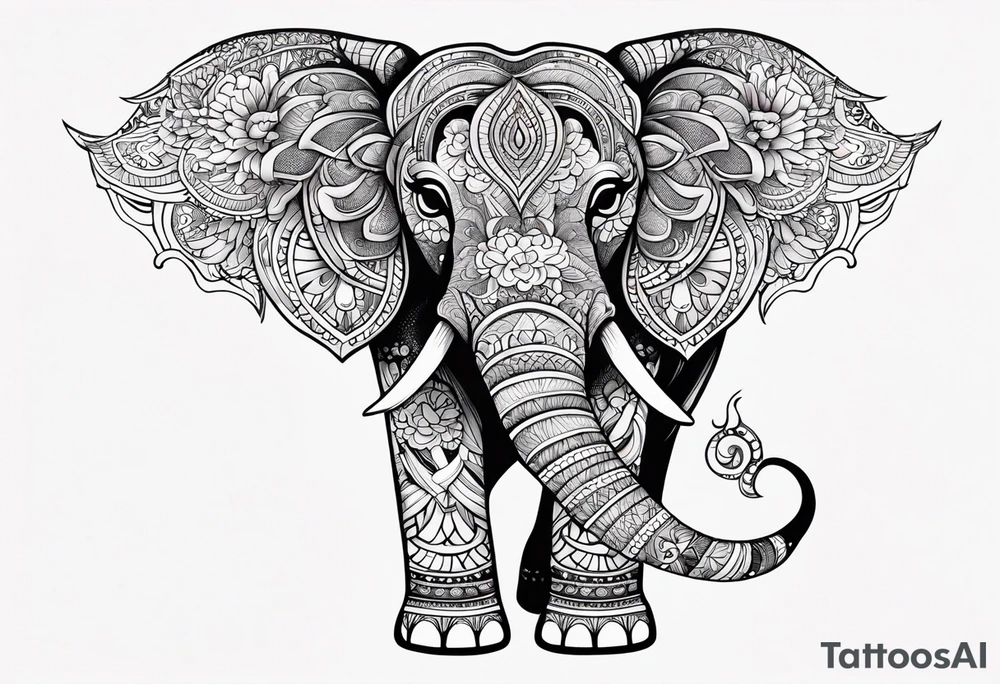 cute elephant with wings tattoo idea