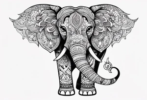 cute elephant with wings tattoo idea