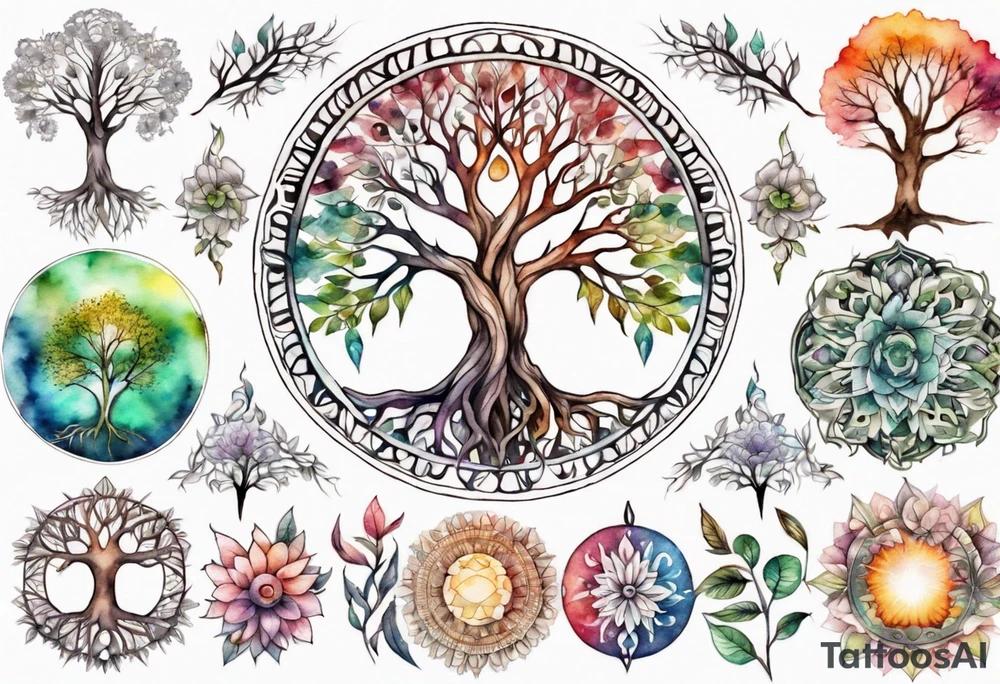 Mandala tree of life tattoo idea