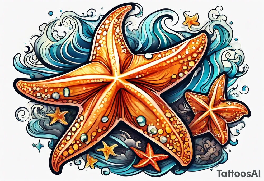 star fish of different shapes and sizes tattoo idea