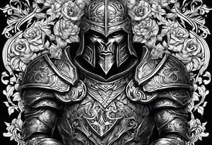 Armor for upper arm and chest tattoo idea