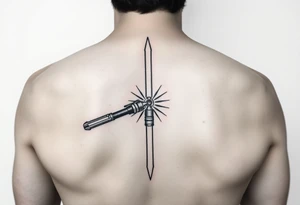 anakin skywalker lightsaber black and white back tattoo tattoo idea