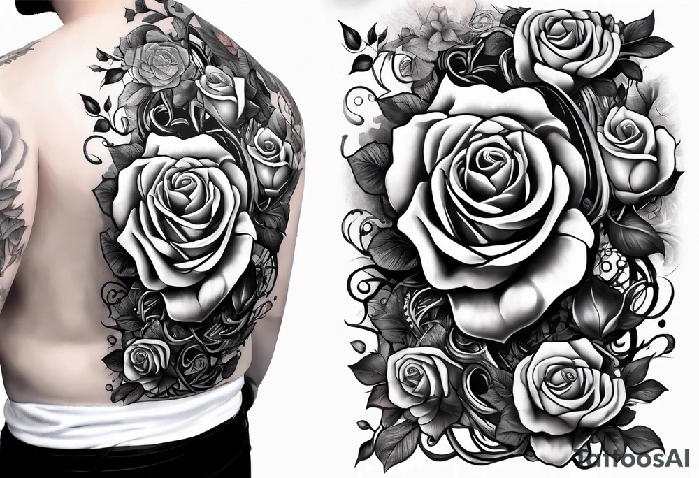 biomechanical sleeve with vines and roses tattoo idea biomechanical sleeve with vines and roses tattoo idea