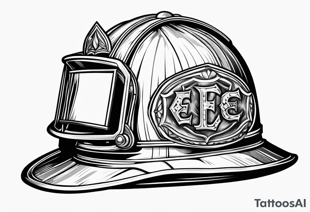 2 letters E, helmet fire fighter, right rescues tattoo idea