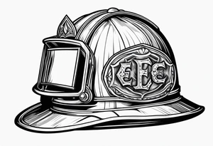 2 letters E, helmet fire fighter, right rescues tattoo idea