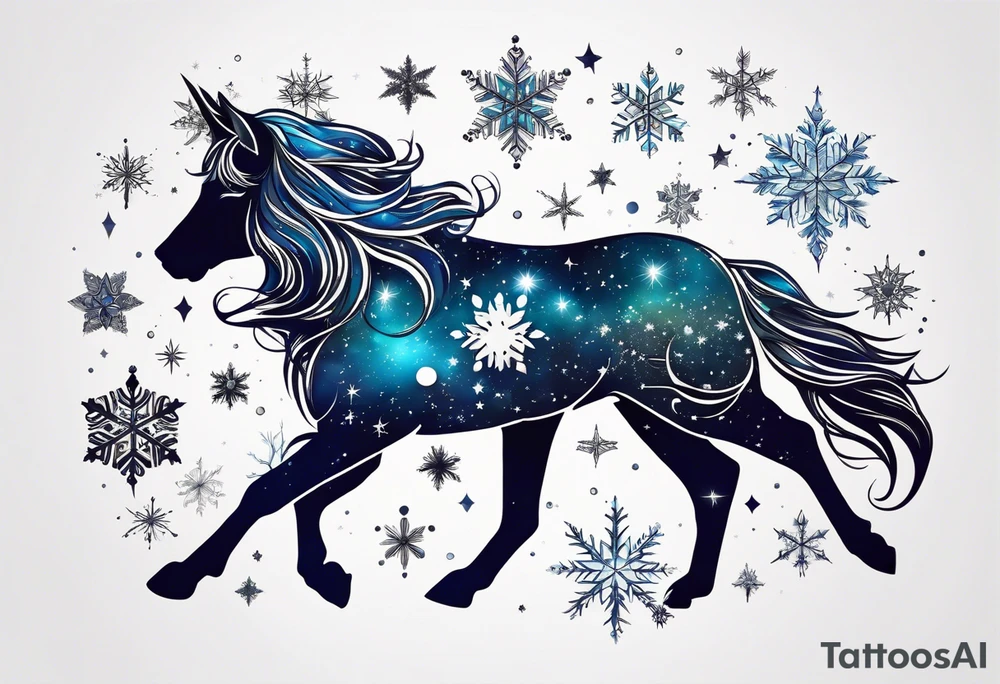 Constellation, animal, snowflake tattoo idea