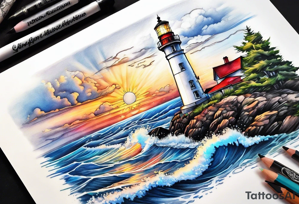 lighthouse tattoo idea