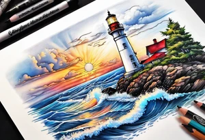 lighthouse tattoo idea
