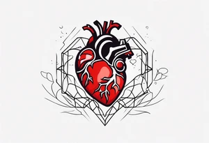 human heart to brain connection tattoo idea