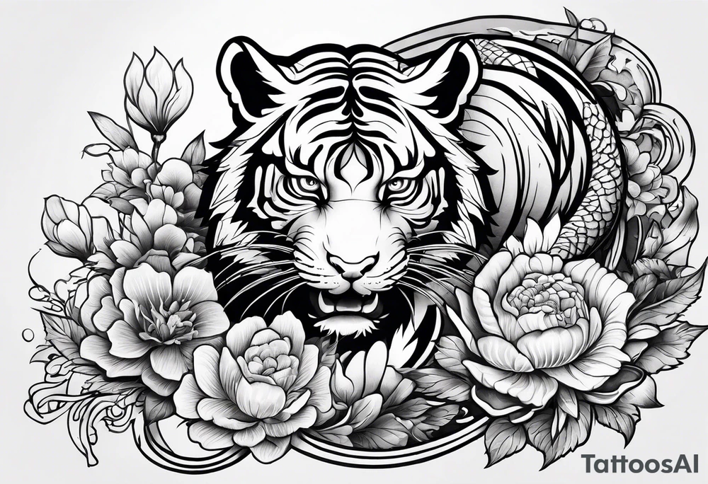 chinesische Mauer mit Tiger Ratte und schlange tattoo idea