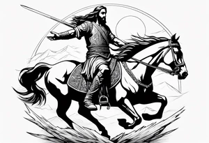 Warrior Jesus on a horse tattoo idea