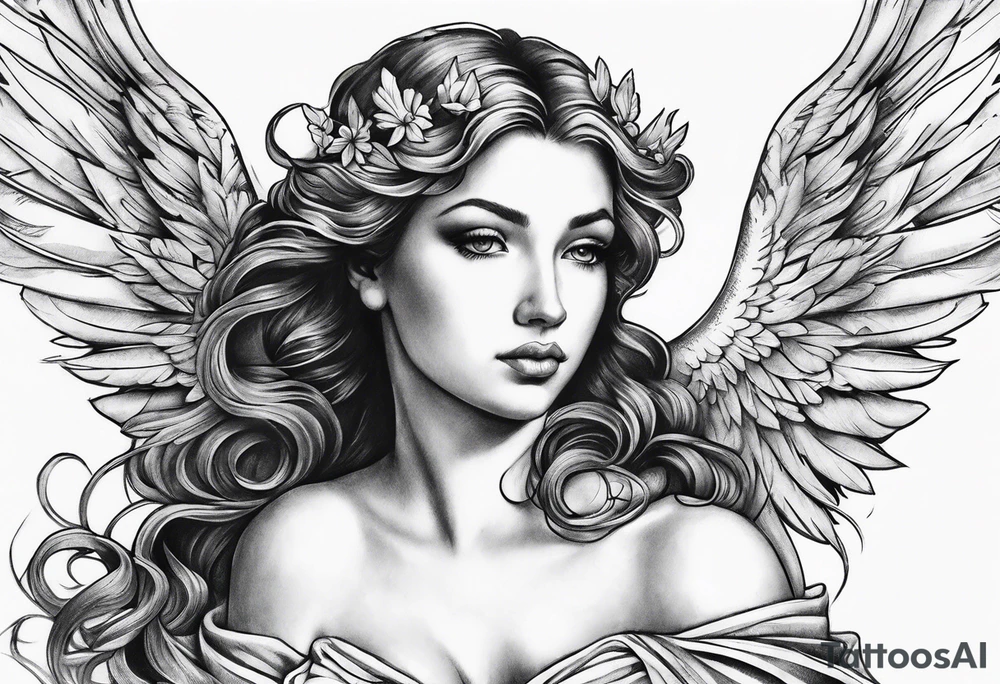 Angel on forearm tattoo idea