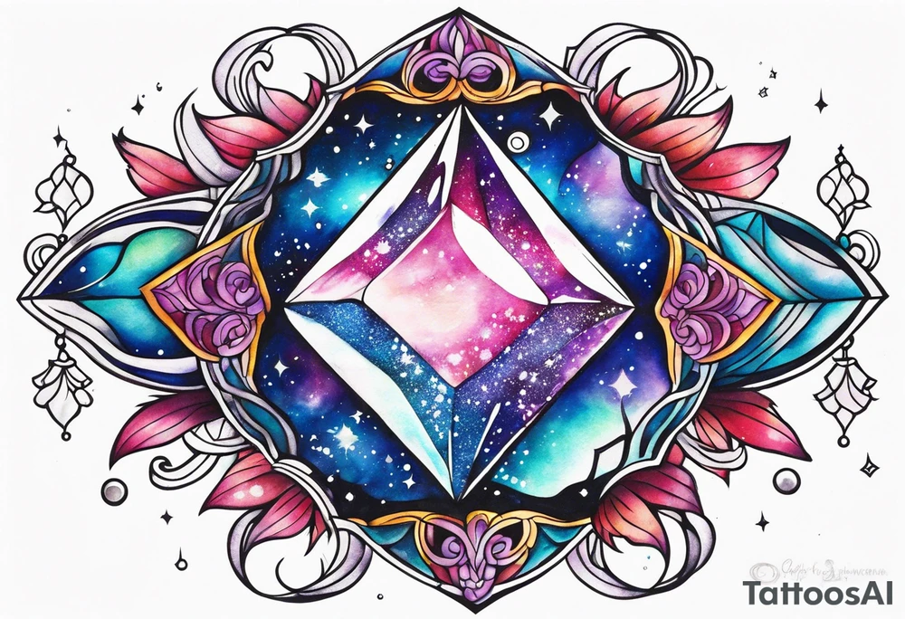 Glitter Galaxy nightmare Crystal gem tattoo idea