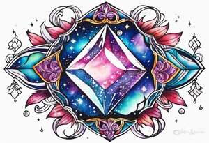 Glitter Galaxy nightmare Crystal gem tattoo idea