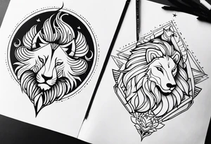 Lion,  wolf,  and phoenix tattoo idea