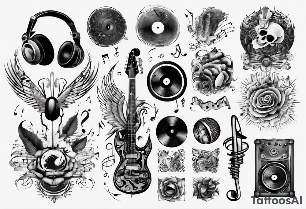 music sound tattoo idea