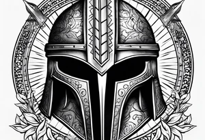 If you’re going thru hell keep going text wrapped around a spartan helmet. tattoo idea