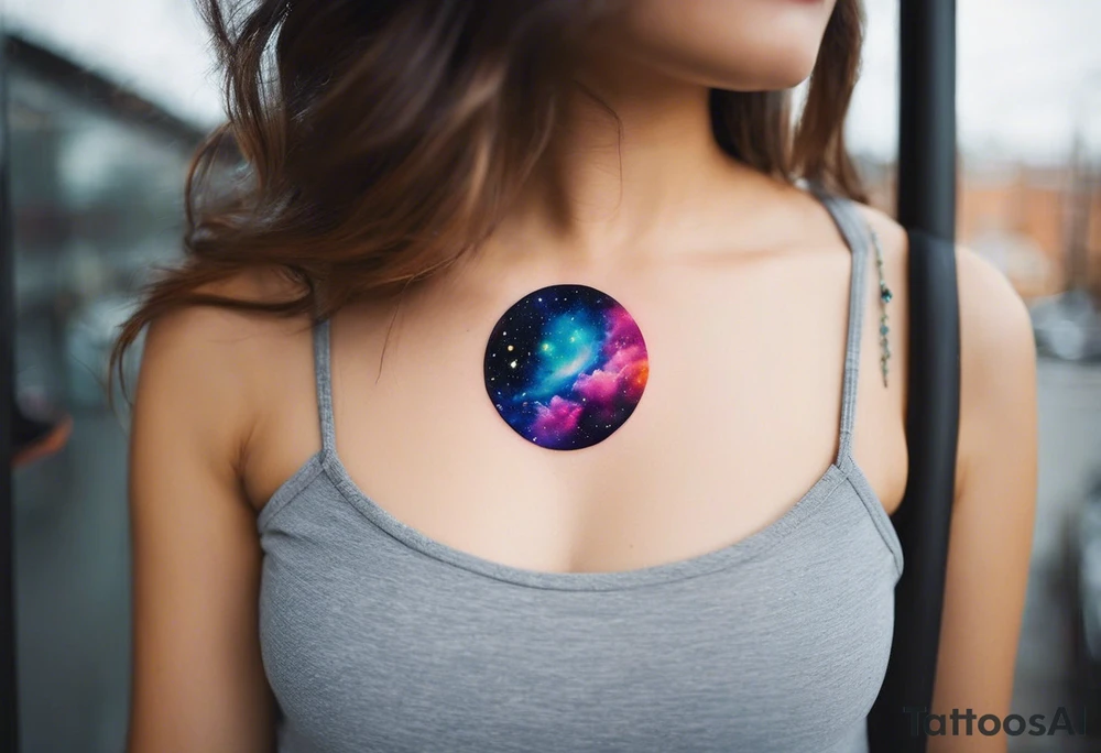 I want a nebula space galaxy s kinda shape 
tattoo that's colorful and bright and cute and is nice to look at I don't want a traditional circle I want it like the ones thay look like an s shape and this tattoo will be on my left buttcheek and light colors I want more spread and less circle tattoo idea